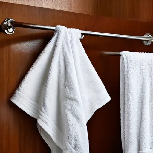 Prompt: a bathrobe on a towel rack