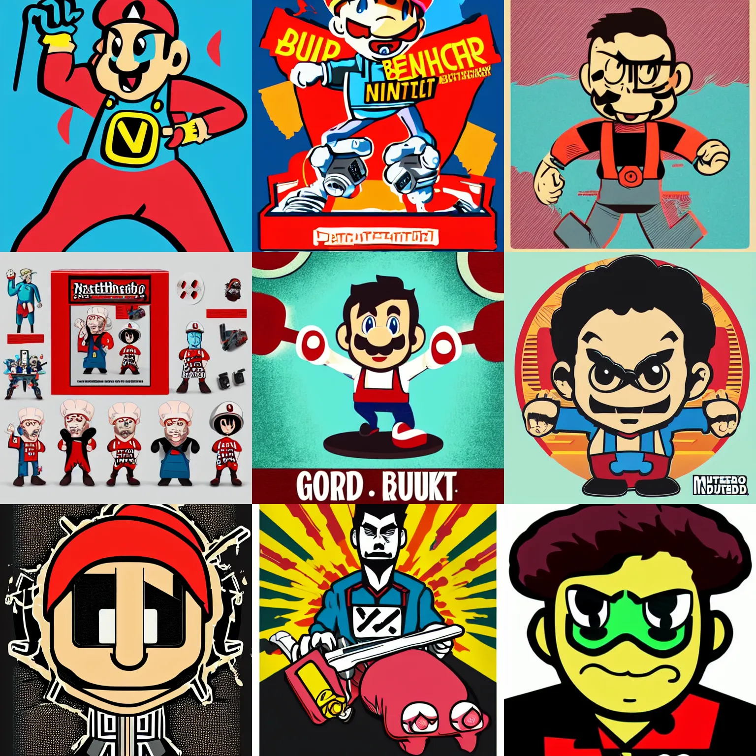 Prompt: nintendo, butcher billy, god, stop motion, vinyl action figure, vector