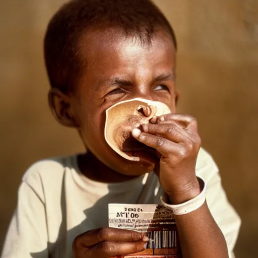 Image similar to closeup portrait of a small light brown licking its nose, natural light, sharp, detailed face, magazine, press, photo, Steve McCurry, David Lazar, Canon, Nikon, focus