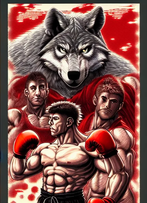 Prompt: extreme long shot. 8 bit nes graphics. antropomorphic muscular masculine wolf. kickboxer fighter, in shorts. wolf head. streetfighter. fine details, very sharp, art from nes game cartridge, 8 0's, vhs artefacts, vaporwave style, marc simonetti and hermann nitsch