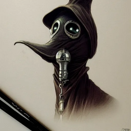 Prompt: Plague Doctor, dark fantasy, portrait, highly detailed, digital painting, artstation, concept art, sharp focus, illustration, art by artgerm and greg rutkowski and alphonse mucha