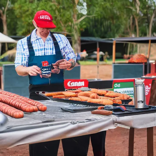 Prompt: bunnings sausage sizzle in hell, canon eos r 3, f / 1. 4, iso 2 0 0, 1 / 1 6 0 s, 8 k, raw, unedited, symmetrical balance, in - frame