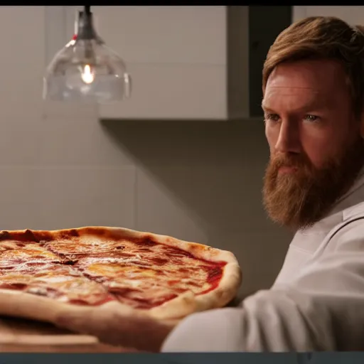 Prompt: A still of Ben Kenobi making a pizza, 4k, photograph, ultra realistic, highly detailed, professional lighting