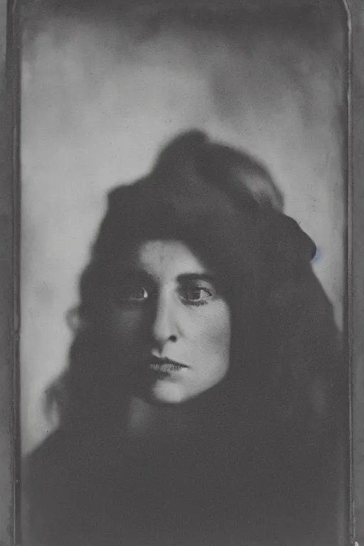 Image similar to a wet plate photograph, portrait of a sasquash