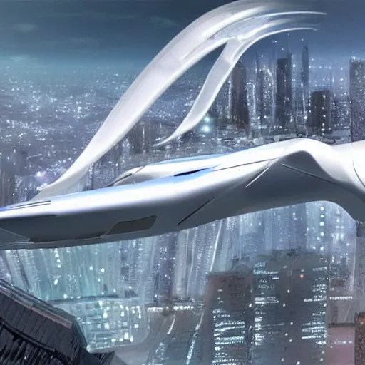 Prompt: robot works and fly in Zaha Hadid in fantasy world