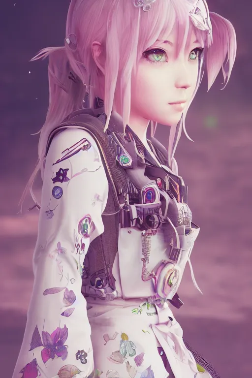 Image similar to solarpunk girl kawaii, ultra realistic, concept art, intricate details, highly detailed, photorealistic, octane render, 8 k