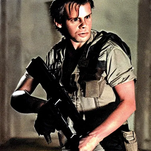 Image similar to young michael biehn as solid snake