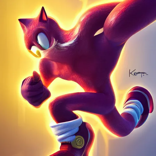 Image similar to sonic the flash, au naturel, hyper detailed, digital art, trending in artstation, cinematic lighting, studio quality, smooth render, unreal engine 5 rendered, octane rendered, art style by klimt and nixeu and ian sprigger and wlop and krenz cushart