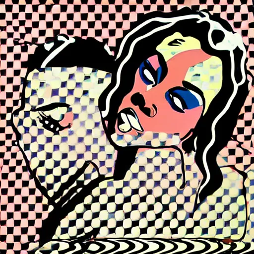 Image similar to african american remix of “Drowning Girl” by Roy Lichtenstein