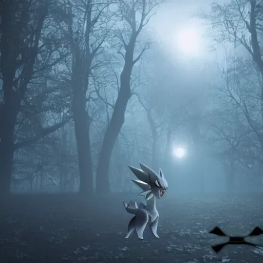 Prompt: real life Pokemon, creepy!!!, scaly!!!, menacing!!!, evil, ultra realistic, morning, fog, volumetric lighting, sharp focus