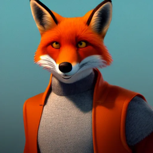 Prompt: [ [ / red fox, in the style of pixar, character art, movie still