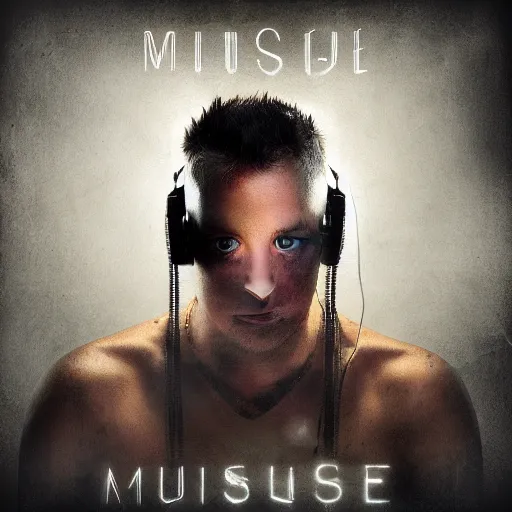Prompt: Album cover for a Muse Album, realistic, photo studio, HDR, 8k, trending on artstation
