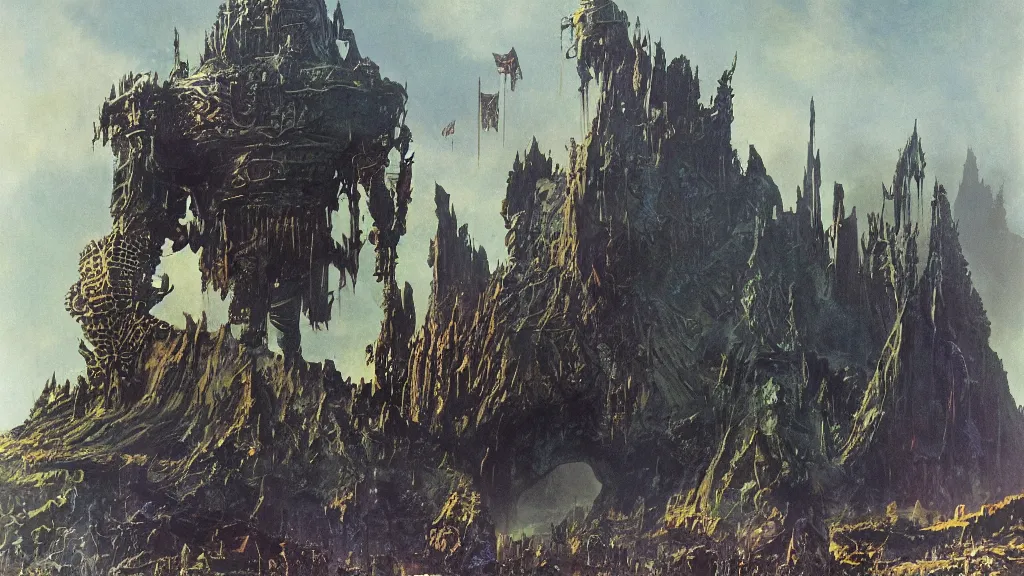 Prompt: the pickle warrior who rules the metaverse by frank frazetta and bruce pennington, cinematic matte painting