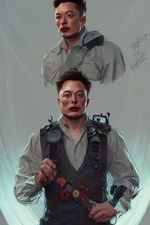 Image similar to male cottagecore elon musk, intricate, swagger, highly detailed, digital painting, artstation, concept art, smooth, sharp, focus, illustration, art by artgerm and greg rutkowski and alphonse mucha