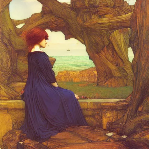 Prompt: art by, john william waterhouse, kilian eng, rosetti, john everett millais, 4 k