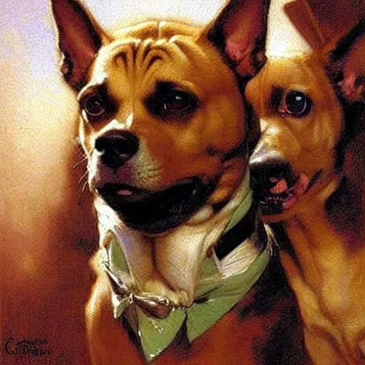 Image similar to pun dog meme, painting by gaston bussiere, craig mullins, j. c. leyendecker