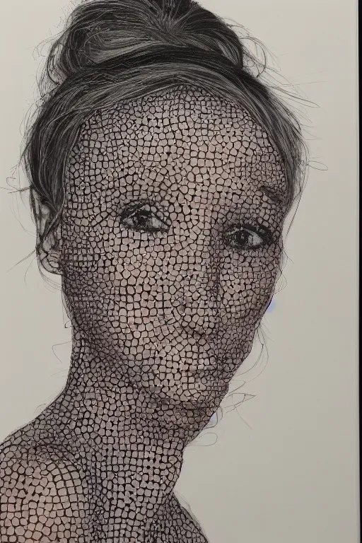 Prompt: portrait of a beautiful woman with reaction diffusion skin. high detail