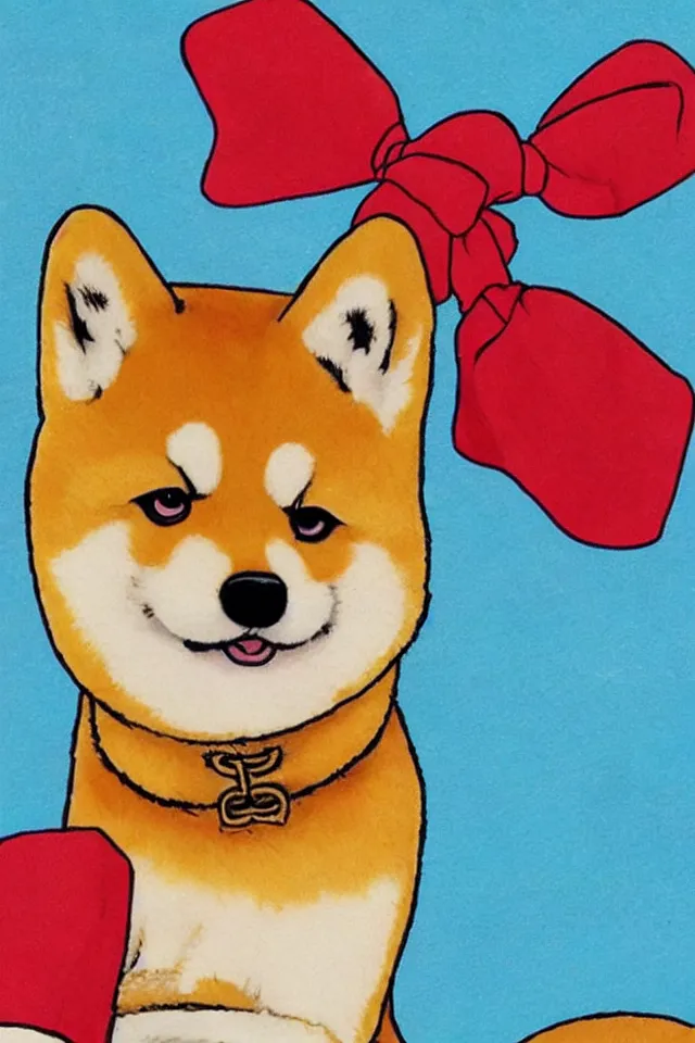 Image similar to a portrait of a shiba inu as a loaf of bread, in the art style of 8 0 s anime, japanese city pop color palette, naoko takeuchi, hajime yatate