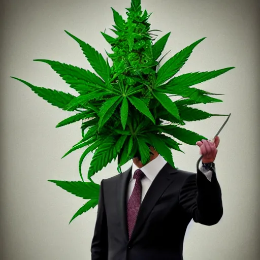 Image similar to Vladimir Putin holding a giant marijuana plant, detailed face, realistic face, amazing digital art, highly detailed, trending on artstation