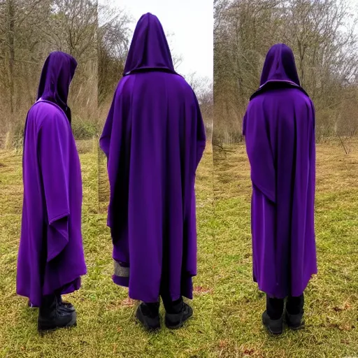 Prompt: grim reaper, purple cloak, full body