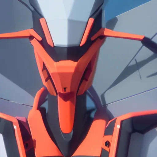 Image similar to neon Genesis evangelion 01 mech concept art close up shot face, 3d art, vfx, octane render, unreal engine, blender