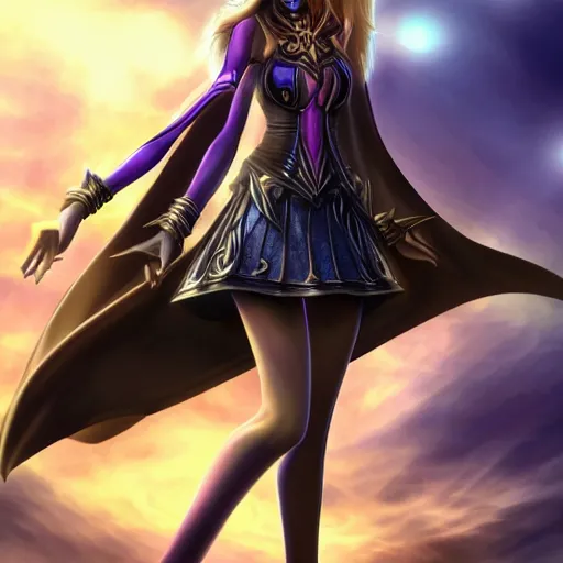 Image similar to beautiful dark magician girl, full body, mystical, ultra detailed, 4k