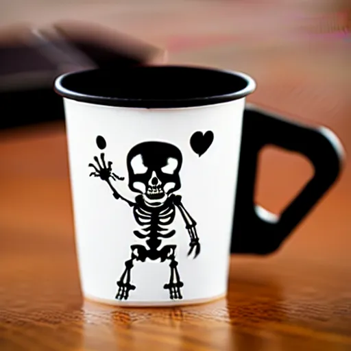 Image similar to a cup with a skeleton saying'gaming '!!! on it,'gaming '!!!