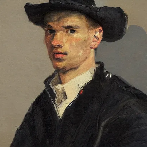 Prompt: a portrait of Max Verstappen!!!, oil painting by Rembrandt van Rijn