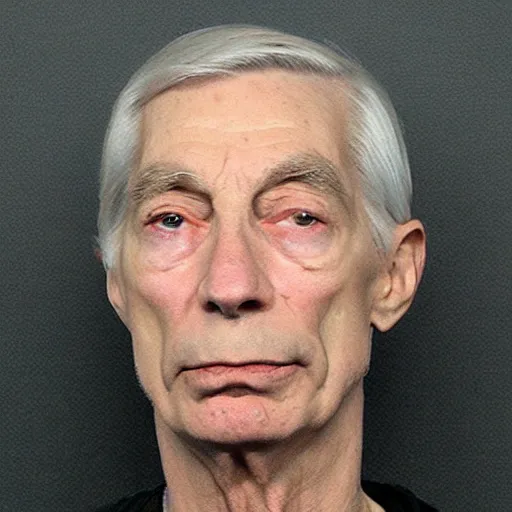 Image similar to charlie watts mugshot