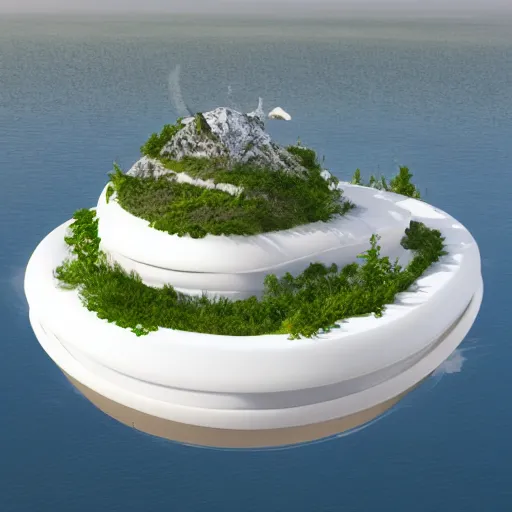 Prompt: floating island