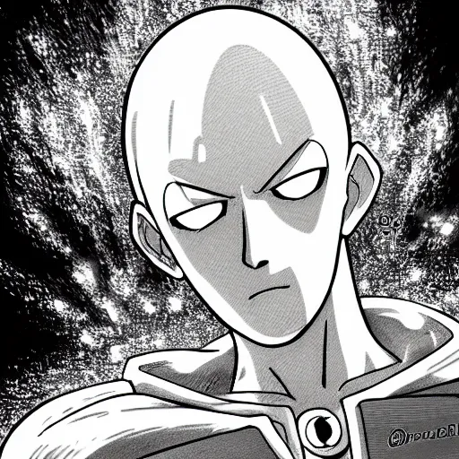 Prompt: one punch man baking french baguette, manga book anime style, anime key visual, pixiv