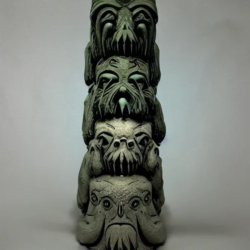 Image similar to cthulhu totem pole