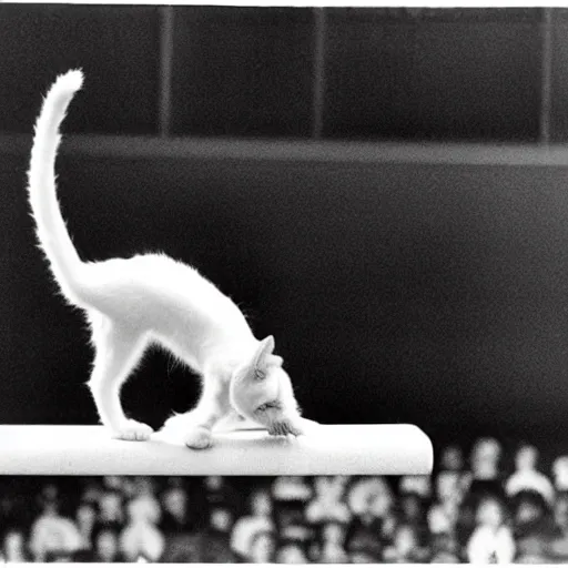 Image similar to 35mm Kodak photos of beautiful cats doing gymnastics