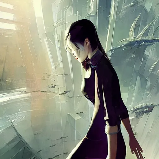 Image similar to Lee Jin-Eun by Stephan Martinière, rule of thirds, seductive look, beautiful