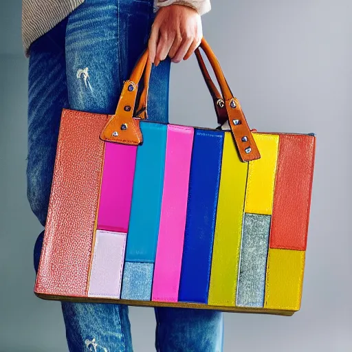 Prompt: designer handbag inspired by an artist's palette