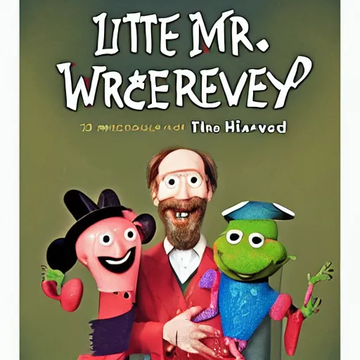 Prompt: little mr weird face by richard hargreaves and jim henson