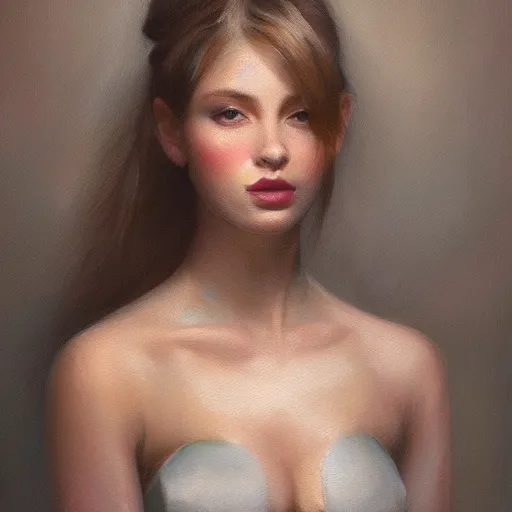 Image similar to a beautiful toned woman, aesthetic, oil painting, pale colors, high detail, 8 k, wide angle, trending on artstation,