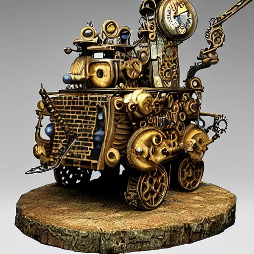 Prompt: detailed, elaborate, magnificent steampunk tank