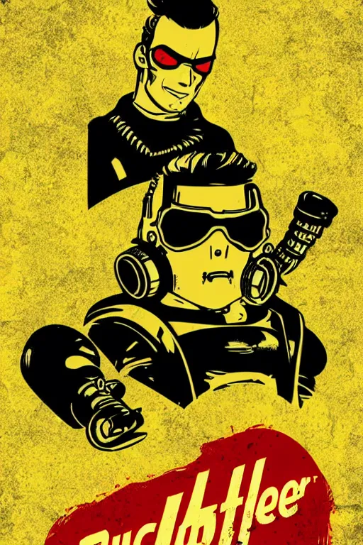 Image similar to fallout 7 6 retro futurist illustration art by butcher billy, sticker, colorful, illustration, highly detailed, simple, smooth and clean vector curves, no jagged lines, vector art, smooth andy warhol style