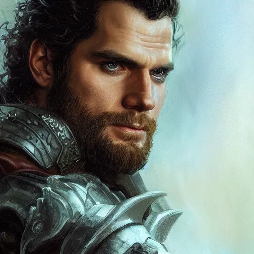 Prompt: Henry Cavill as a fantasy D&D character, portrait art by Donato Giancola and James Gurney, digital art, trending on artstation