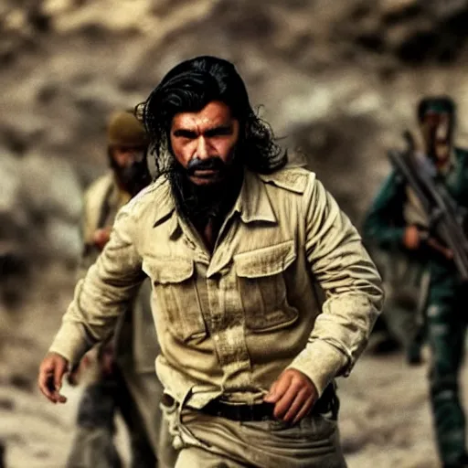 Image similar to kurdish communist in a movie directed by christopher nolan, movie still frame, promotional image, imax 7 0 mm footage