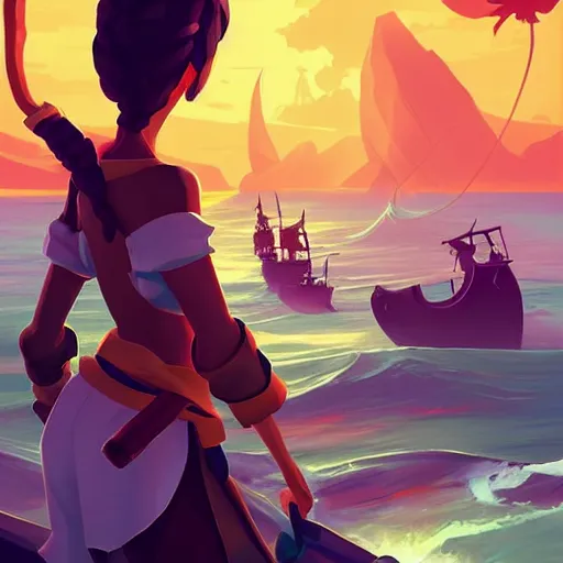 Image similar to painting treasure on sea of thieves game smooth median photoshop filter cutout vector, behance hd by jesper ejsing, by rhads, makoto shinkai and lois van baarle, ilya kuvshinov, rossdraws global illumination