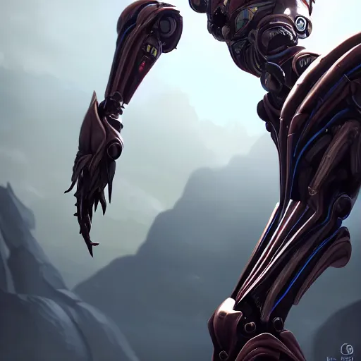 Prompt: high quality bug pov shot, of a highly detailed beautiful Giant female warframe, but as an anthropomorphic robot female dragon, looming over you, unaware of your existence, posing elegantly, highly detailed art, realistic, professional digital art, high end digital art, furry art, DeviantArt, artstation, Furaffinity, 8k HD render, epic lighting, depth of field