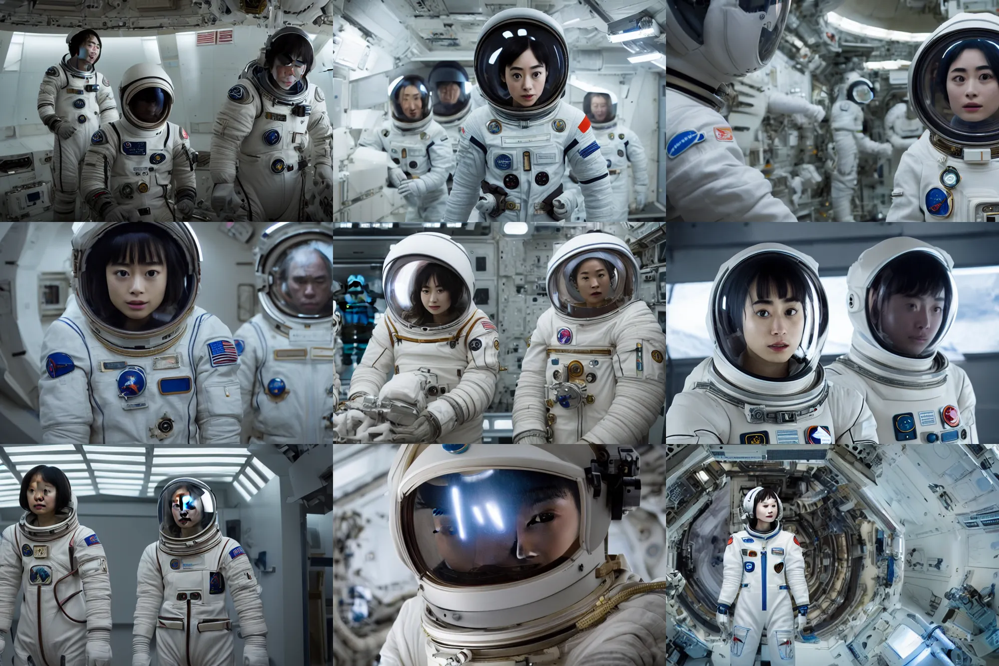 Prompt: suzu Hirose as cosmonaut miku in interstellar, movie still, cinematic lighting, masterpiece, arri alexa, 70mm, imax, cgstudio