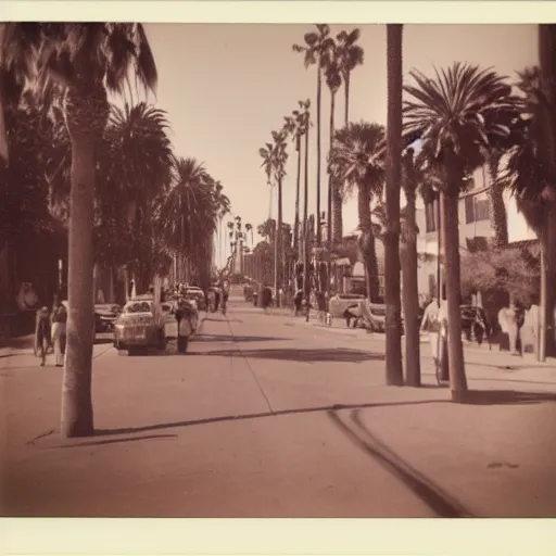 Prompt: an old polaroid photo of Santa Monica