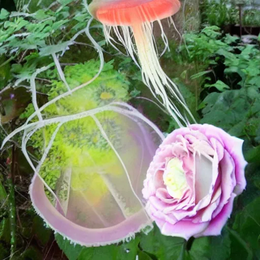 Image similar to rose and jellyfish hybrid