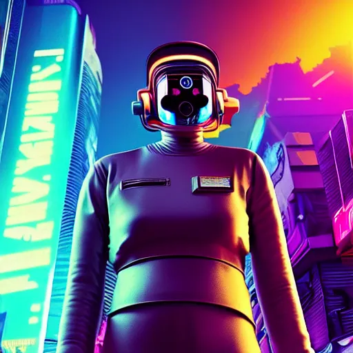 Image similar to professional photo of astronaut on cyberpunk street, synthwave, blade runner 2 0 4 9 style, hyperrealistic masterpiece, trending on artstation, cgsociety, kodakchrome, golden ratio, cinematic, composition, beautiful lighting, hyper detailed, sharp focus, octane render, 4 k, unreal engine