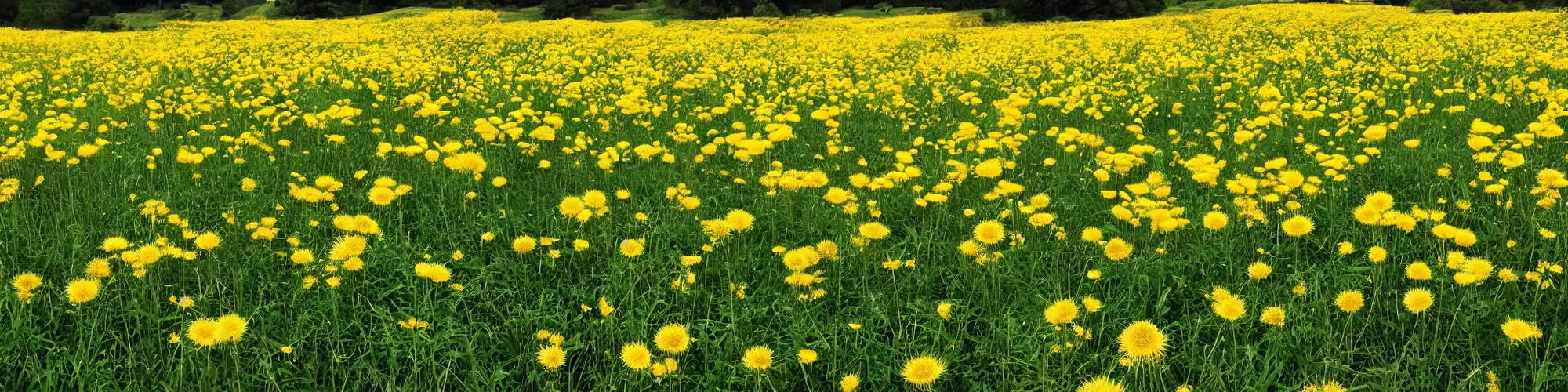 Prompt: field of giant golden dandelions