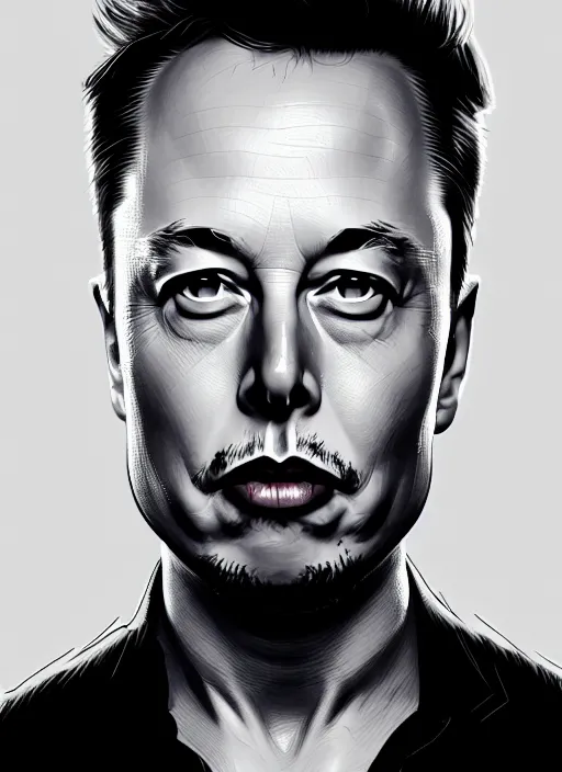 Image similar to elon musk, portrait, sharp focus, digital art, concept art, dynamic lighting, subsurface scattering, photoreal, trending on artstation, by emylie boivin and rossdraws