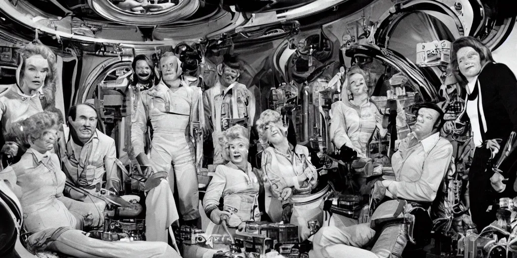 Image similar to ' the beverley hillbillies go to space, tv episode 1 9 7 0, cinematic scene, clean composition, 3 2 mm, award winning photography